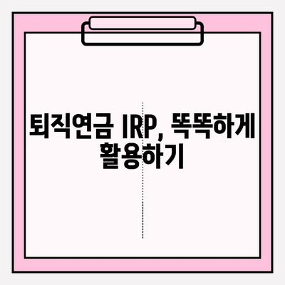 IRP 납입 한도 활용, 나에게 맞는 노후 준비 전략 | IRP, 퇴직연금, 노후 대비, 투자