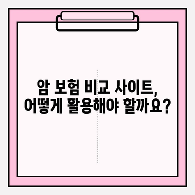 암 보험 보장 내용 완벽 분석| 암 보험 비교 사이트 활용 가이드 | 암 보험, 보장 범위, 비교 사이트, 추천