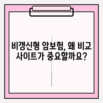 비갱신형 암 보험 비교 사이트, 놓치면 후회하는 핵심 포인트 5가지 | 암 보험, 비갱신형, 비교 사이트, 보장 분석, 가입 전 필수 체크