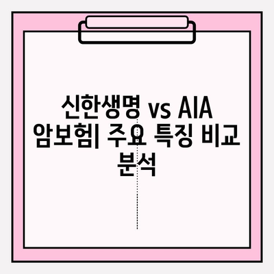 신한생명 vs AIA 암보험| 특징 비교 분석 & 나에게 맞는 보험 찾기 | 암보험 추천, 보장 분석, 보험료 비교
