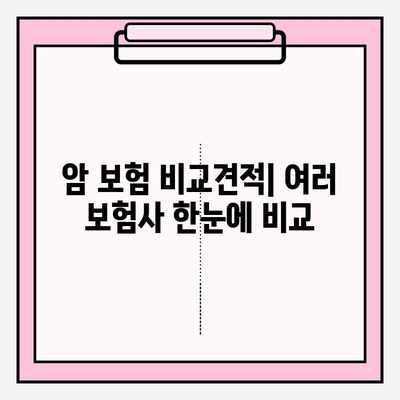 비갱신형 암 보험료 비교| 내게 맞는 보장 찾기 | 암 보험 추천, 보험료 계산, 비교견적