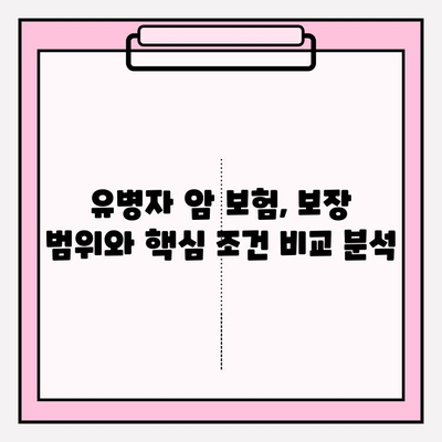 유병자 암 보험 준비| 비교 분석으로 나에게 맞는 보장 찾기 | 암보험, 유병자, 비교분석, 보장 분석