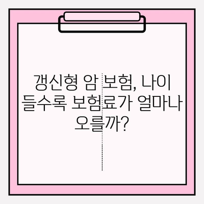 암 보험 선택 고민 끝! 비갱신 vs 갱신형 꼼꼼 비교 가이드 | 암보험, 보험료, 보장, 비교분석
