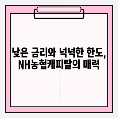 NH농협캐피탈 개인신용대출, 위기를 기회로!  |  대출금리, 한도, 자격조건부터 상환까지 완벽 가이드 | 신용대출, 저신용자 대출, 직장인 대출, 금리 비교, 상품 비교, 신청 방법