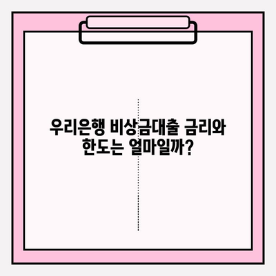 우리은행 비상금대출 완벽 가이드| 금리, 한도, 자격, 필요서류, 후기까지! | 비상금, 대출, 금융