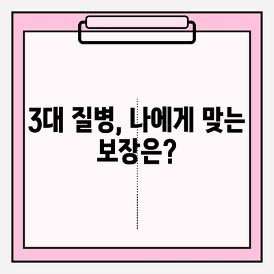 3대 질병보험, 나에게 딱 맞는 보장 찾기 | 보험 비교, 가입 전 확인, 꼼꼼한 선택 가이드