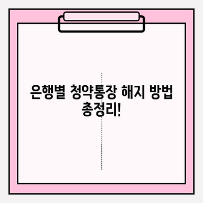 청약통장 해지 완벽 가이드| 납입횟수, 금액, 대출, 출금, 연말정산까지! | 우리은행, 국민은행, 주택청약, 농협, 기업