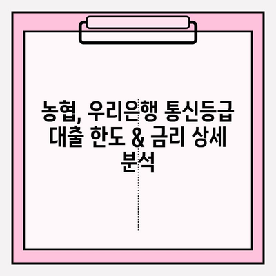 통신등급 대출 알짜배기 2선| 농협 vs 우리은행, 긴급자금 문제 해결! | 후기, 한도, 금리, 이자, 대출기간, 필요서류, 제출서류