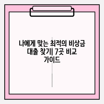 신용카드 없이 OK! 비상금 대출, 7곳 비교분석 & 후기| 한도, 금리, 필요서류까지 | 비상금대출, 신용대출, 카드대출, 대출정보