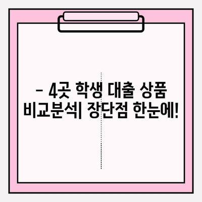 학생 대출 완벽 가이드| 학비부터 주거비까지! 4곳 비교분석 & 후기 | 한도, 금리, 이자, 대출기간, 필요서류, 제출서류