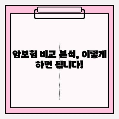 암보험 가입 전 꼭 알아야 할 핵심 정보| 꼼꼼하게 비교하고 나에게 맞는 보장 찾기 | 암보험, 보장 분석, 가입 가이드