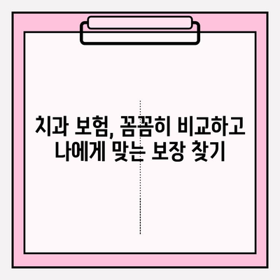 치과보험 비교로 나에게 맞는 보장 범위 찾기| 가입 전 꼼꼼히 확인하세요! | 치과 보험, 비교, 적용 범위, 가입 준비