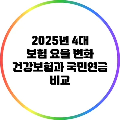 2025년 4대 보험 요율 변화: 건강보험과 국민연금 비교
