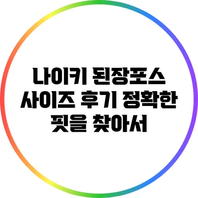 나이키 된장포스 사이즈 후기: 정확한 핏을 찾아서
