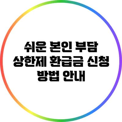 쉬운 본인 부담 상한제 환급금 신청 방법 안내