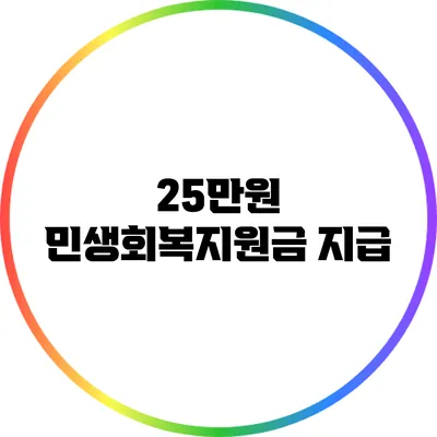 25만원 민생회복지원금 지급
