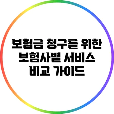 보험금 청구를 위한 보험사별 서비스 비교 가이드