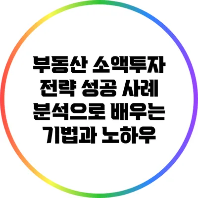 부동산 소액투자 전략: 성공 사례 분석으로 배우는 기법과 노하우