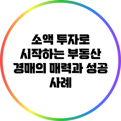 소액 투자로 시작하는 부동산 경매의 매력과 성공 사례