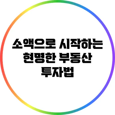소액으로 시작하는 현명한 부동산 투자법