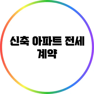 신축 아파트 전세 계약