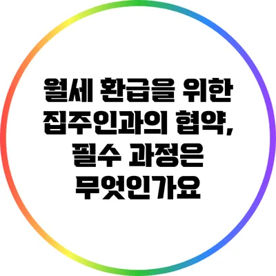 월세 환급을 위한 집주인과의 협약, 필수 과정은 무엇인가요?