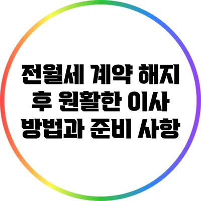 전월세 계약 해지 후 원활한 이사 방법과 준비 사항