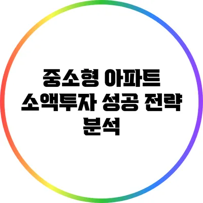중소형 아파트 소액투자 성공 전략 분석