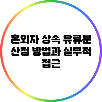 혼외자 상속 유류분 산정 방법과 실무적 접근