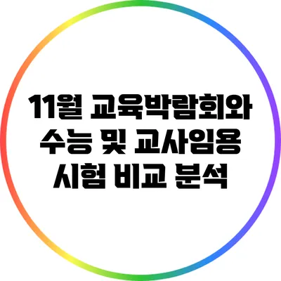 11월 교육박람회와 수능 및 교사임용 시험 비교 분석