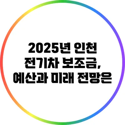 2025년 인천 전기차 보조금, 예산과 미래 전망은?