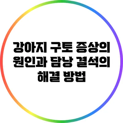 강아지 구토 증상의 원인과 담낭 결석의 해결 방법