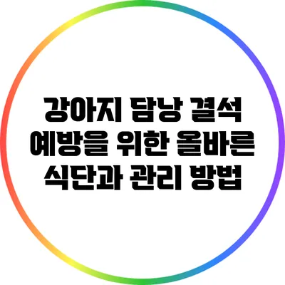 강아지 담낭 결석 예방을 위한 올바른 식단과 관리 방법