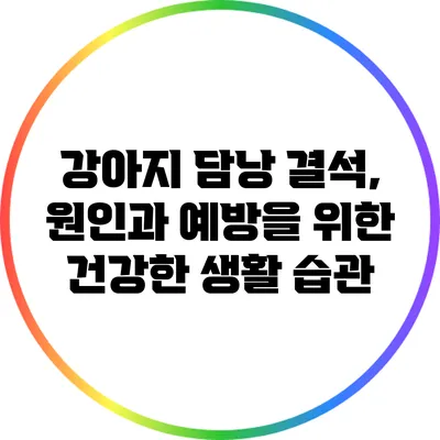 강아지 담낭 결석, 원인과 예방을 위한 건강한 생활 습관