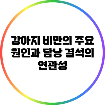 강아지 비만의 주요 원인과 담낭 결석의 연관성
