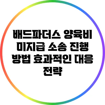 배드파더스 양육비 미지급 소송 진행 방법: 효과적인 대응 전략