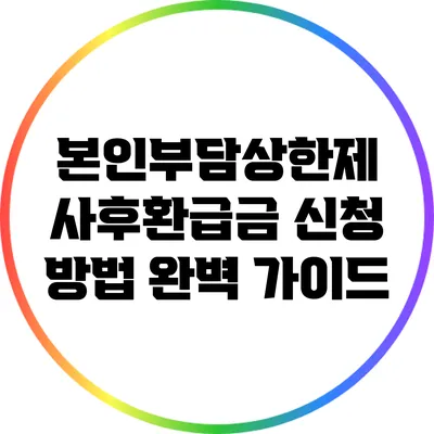 본인부담상한제 사후환급금 신청 방법 완벽 가이드