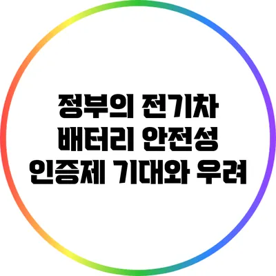 정부의 전기차 배터리 안전성 인증제: 기대와 우려