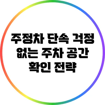 주정차 단속 걱정 없는 주차 공간 확인 전략