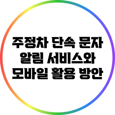 주정차 단속 문자 알림 서비스와 모바일 활용 방안