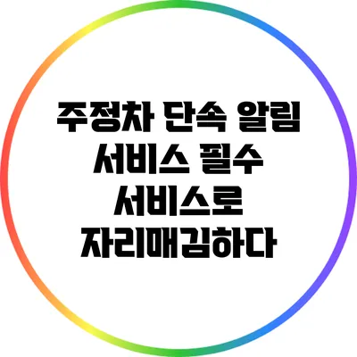 주정차 단속 알림 서비스: 필수 서비스로 자리매김하다