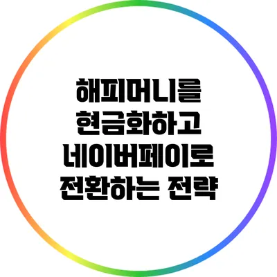 해피머니를 현금화하고 네이버페이로 전환하는 전략