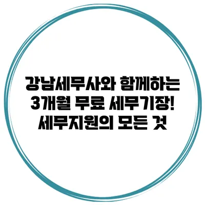강남세무사와 함께하는 3개월 무료 세무기장! 세무지원의 모든 것
