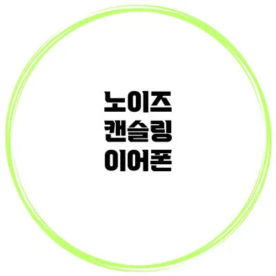 노이즈 캔슬링 이어폰