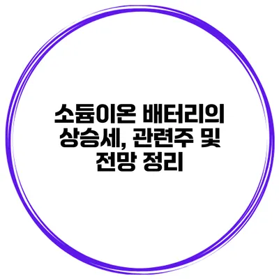 소듐이온 배터리의 상승세, 관련주 및 전망 정리