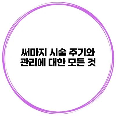 써마지 시술 주기와 관리에 대한 모든 것