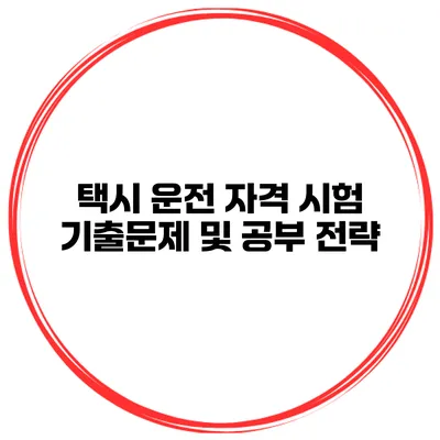 택시 운전 자격 시험 기출문제 및 공부 전략
