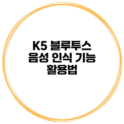 K5 블루투스 음성 인식 기능 활용법
