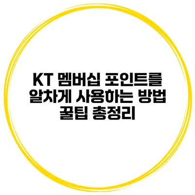 KT 멤버십 포인트를 알차게 사용하는 방법 꿀팁 총정리