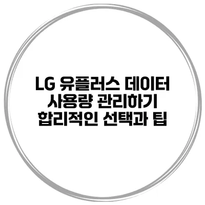 LG 유플러스 데이터 사용량 관리하기: 합리적인 선택과 팁